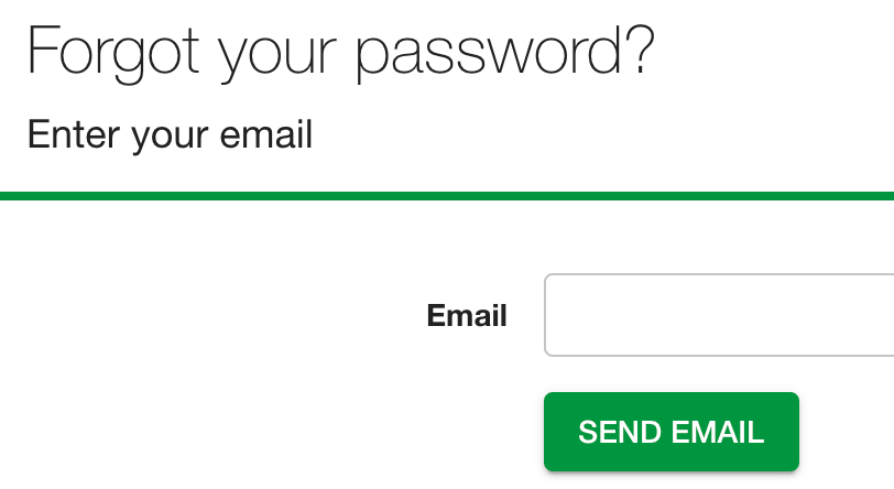 Password reset form