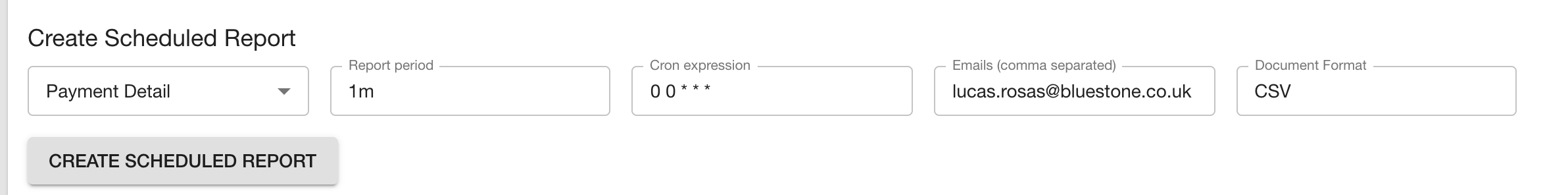 Create scheduled report