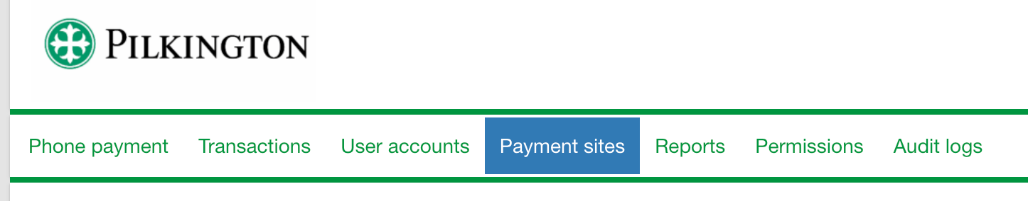 Payment Sites menu