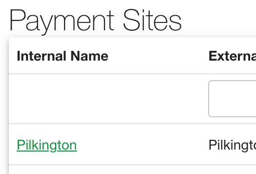 Select payment site