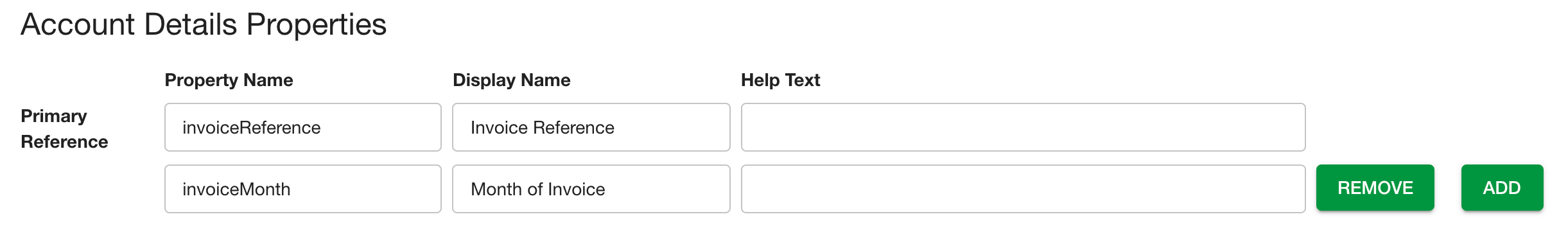 Account Details Properties